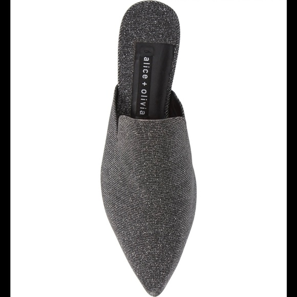 Alice + Olivia Madalyn Loafer Flat Mule Silver - Picture 5 of 12